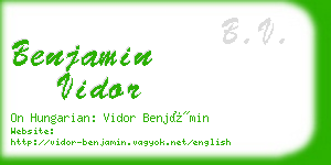 benjamin vidor business card